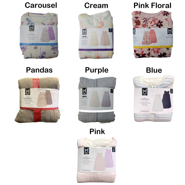 Member's Mark Girls Inverted Zipper Sleeveless 2-Pack Sleep Sack