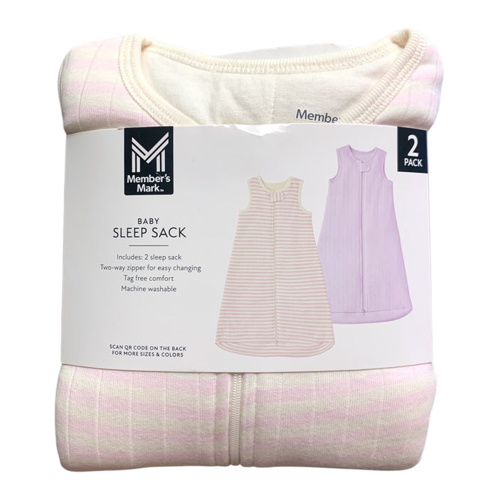 Member's Mark Girls Inverted Zipper Sleeveless 2-Pack Sleep Sack