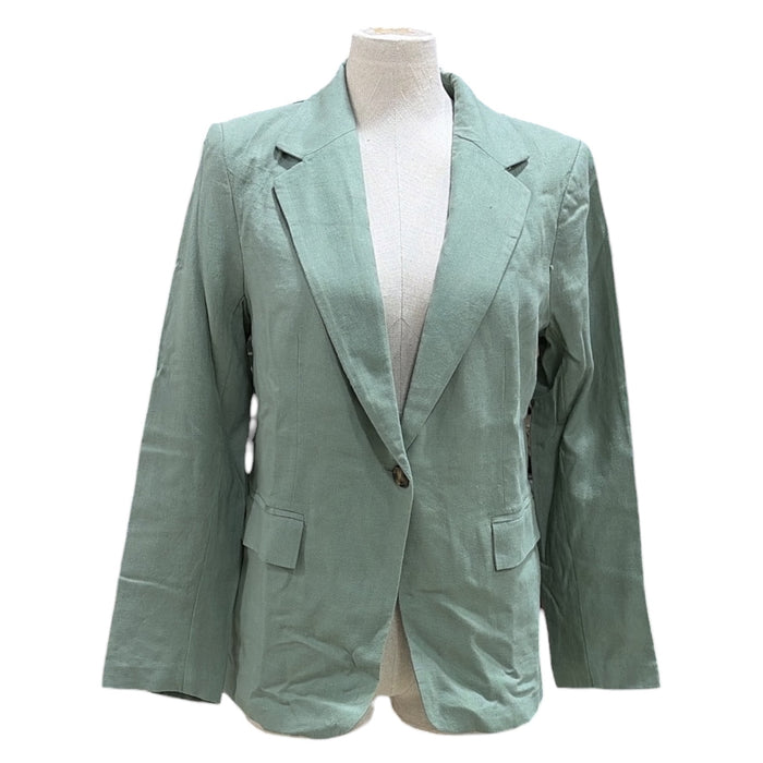 Express Women's Classic Lightweight Boyfriend Fit Linen Blend Blazer