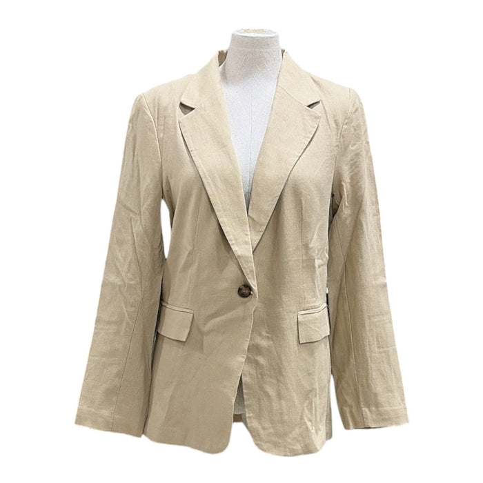 Express Women's Classic Lightweight Boyfriend Fit Linen Blend Blazer