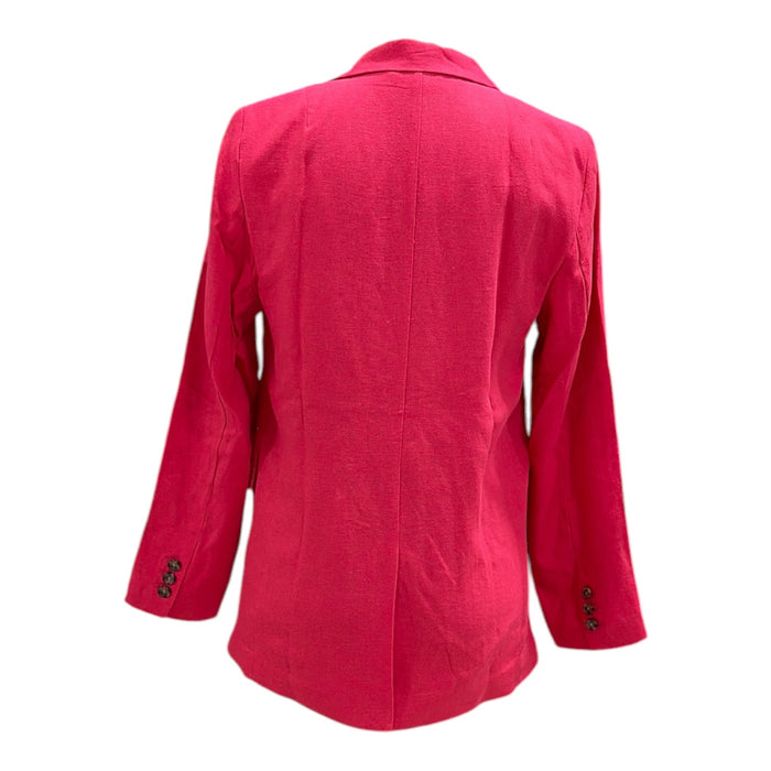 Express Women's Classic Lightweight Boyfriend Fit Linen Blend Blazer