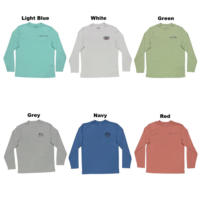 Salt Life Men's Long Sleeve Regular Fit Lightweight Crew Neck UV Logo Tee