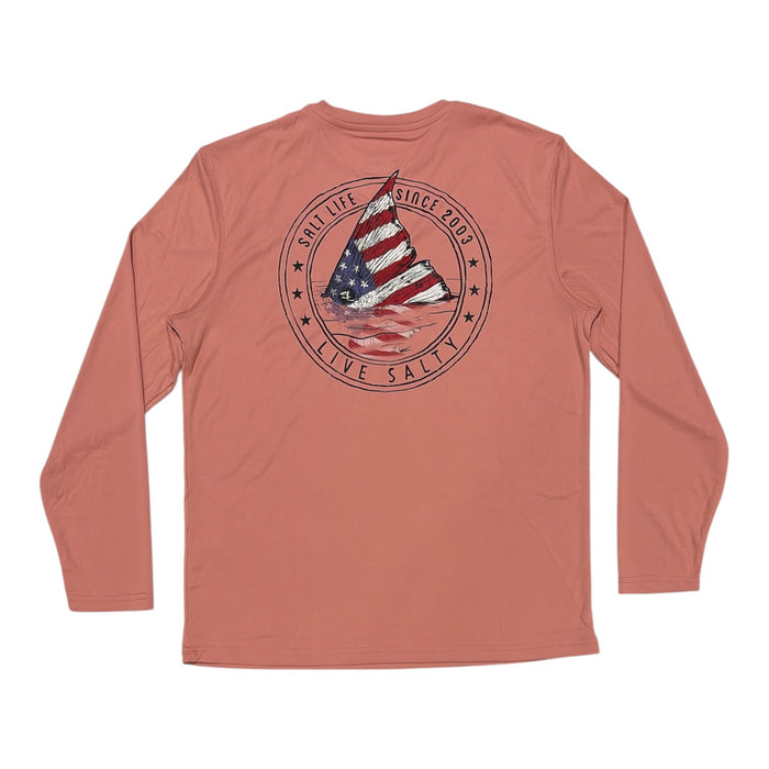 Salt Life Men's Long Sleeve Regular Fit Lightweight Crew Neck UV Logo Tee