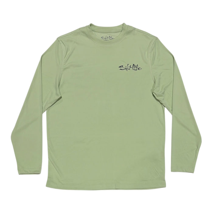 Salt Life Men's Long Sleeve Regular Fit Lightweight Crew Neck UV Logo Tee