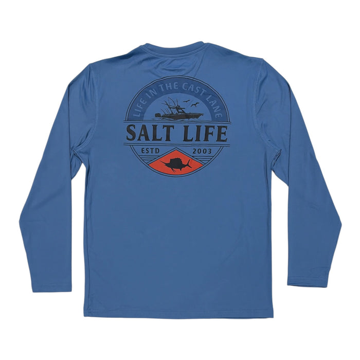 Salt Life Men's Long Sleeve Regular Fit Lightweight Crew Neck UV Logo Tee
