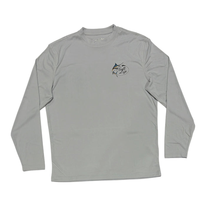 Salt Life Men's Long Sleeve Regular Fit Lightweight Crew Neck UV Logo Tee