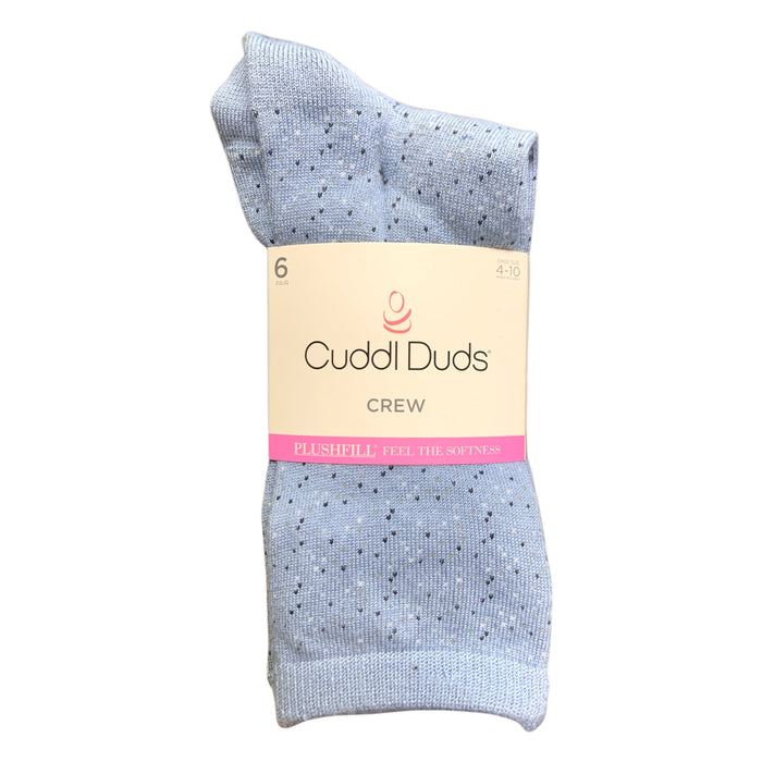 Cuddl Duds Women's Plushfill Crew Sock 6-Pack, One Size