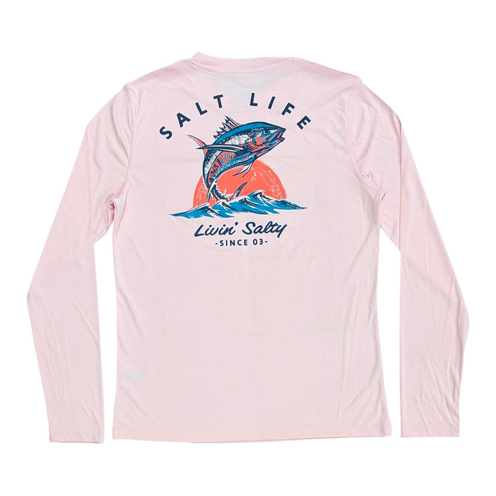 Salt Life Women's Long Sleeve Regular Fit Lightweight Crew Neck UV Logo Tee
