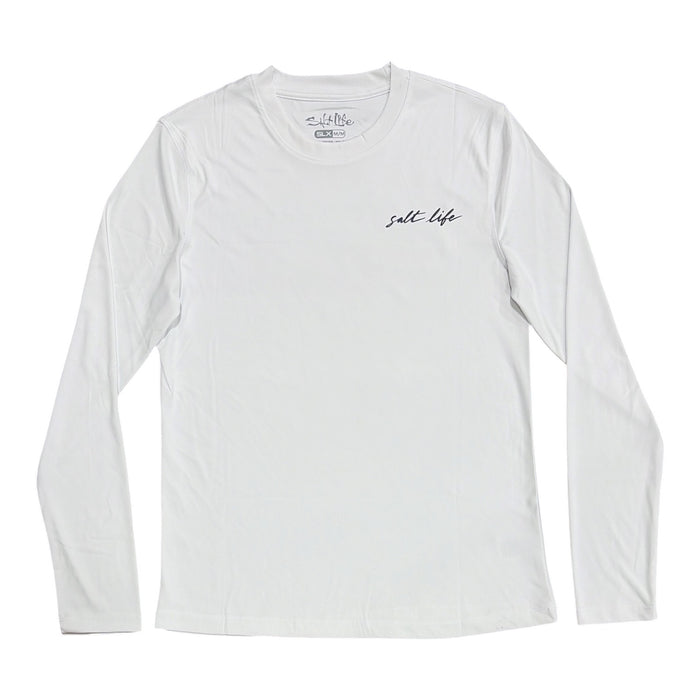 Salt Life Women's Long Sleeve Regular Fit Lightweight Crew Neck UV Logo Tee
