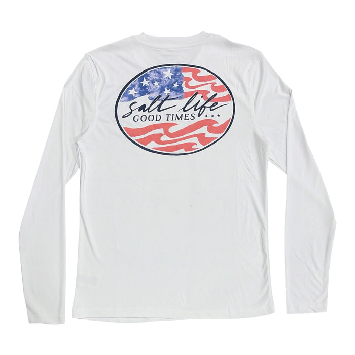 Salt Life Women's Long Sleeve Regular Fit Lightweight Crew Neck UV Logo Tee