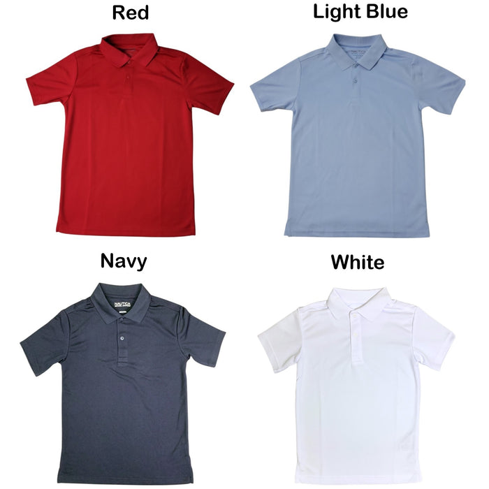 Nautica Boys Short Sleeve Performance Uniform Polo
