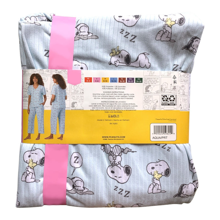 Richard Leeds Women's Character Lightweight Short Sleeve/Ankle Pant Pajama Set