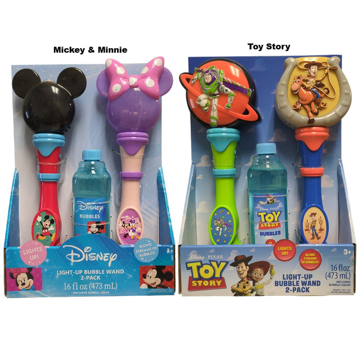 Little Kids Licensed Light-Up No-Spill Battery Powered Bubble Wands, 2 pk