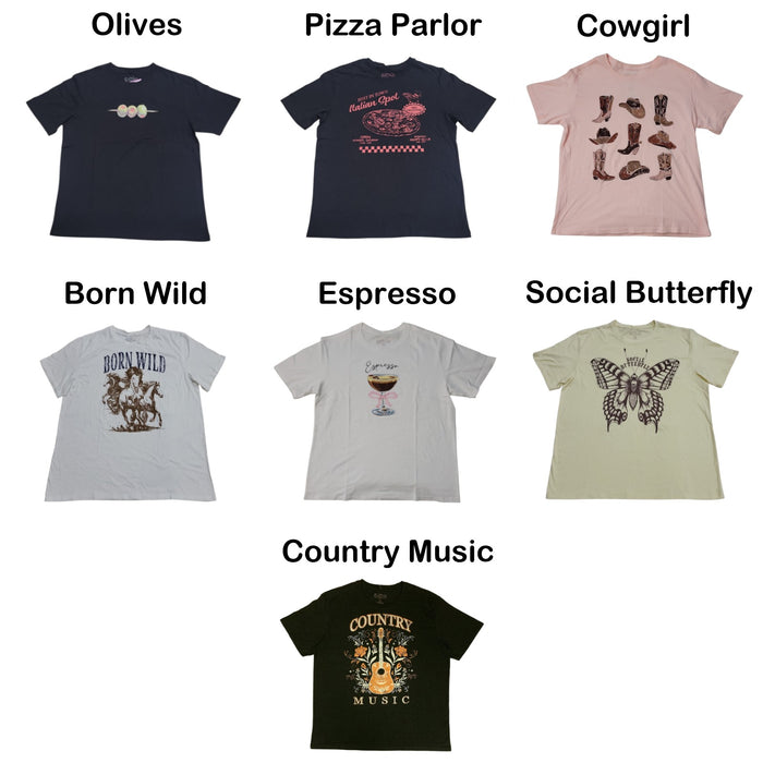 State of Mine Women's Crewneck Graphic Print Pullover Tee