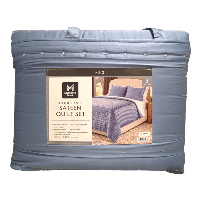 Member’s Mark 3-Piece Cotton-Tencel Sateen Quilt Set, King