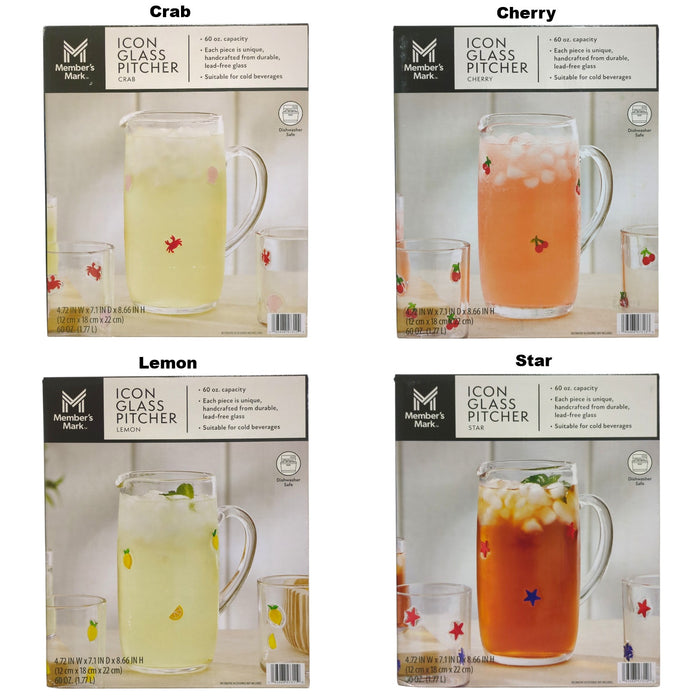 Member's Mark Icon All Occasion Glass Pitcher, 60oz