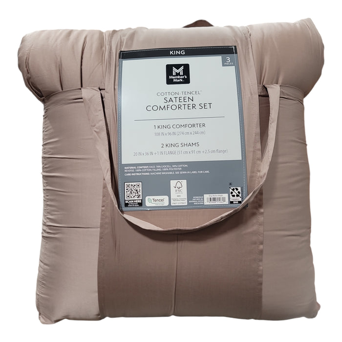 Member’s Mark 3-Piece Cotton-Tencel Sateen Comforter Set, King