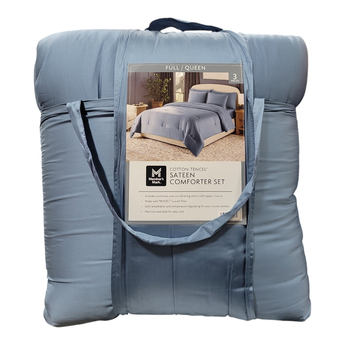 Member’s Mark 3-Piece Cotton-Tencel Sateen Comforter Set, Full/Queen
