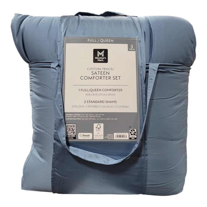 Member’s Mark 3-Piece Cotton-Tencel Sateen Comforter Set, Full/Queen
