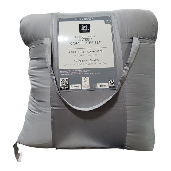 Member’s Mark 3-Piece Cotton-Tencel Sateen Comforter Set, Full/Queen