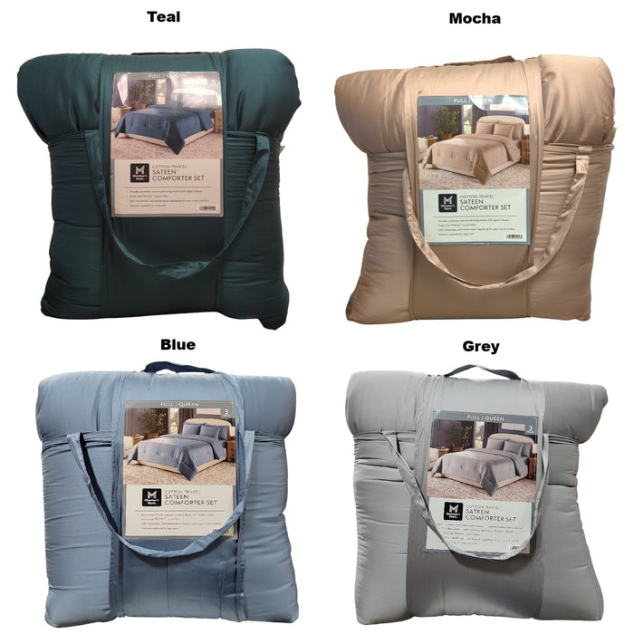 Member’s Mark 3-Piece Cotton-Tencel Sateen Comforter Set, Full/Queen