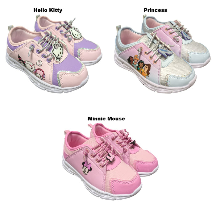 Ground Up Toddler Girls Light-Up Elastic Laced Sneaker