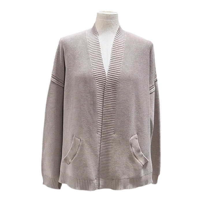 Seven7 Women's 100% Cotton Relaxed Fit Open Front Knit Cardigan