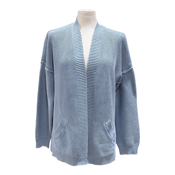 Seven7 Women's 100% Cotton Relaxed Fit Open Front Knit Cardigan