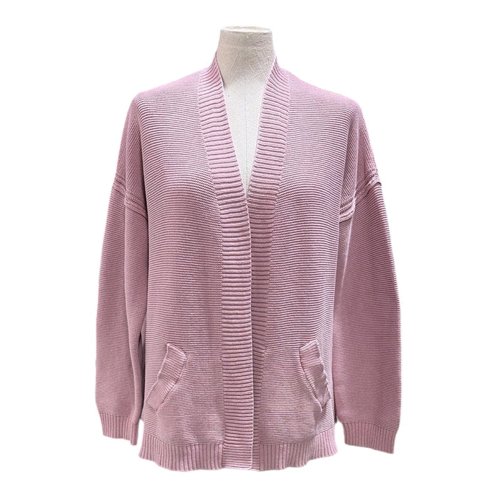 Seven7 Women's 100% Cotton Relaxed Fit Open Front Knit Cardigan