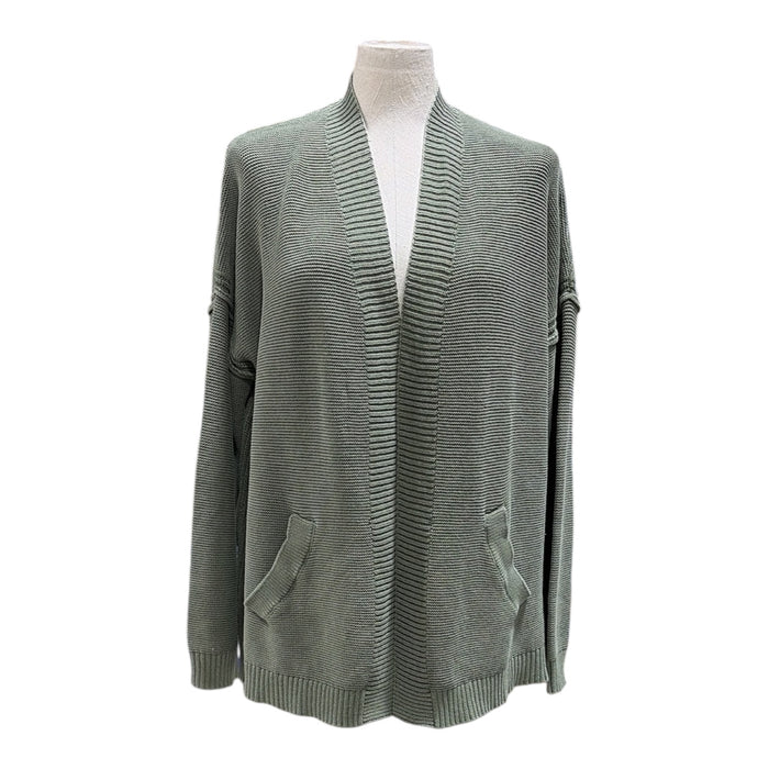 Seven7 Women's 100% Cotton Relaxed Fit Open Front Knit Cardigan