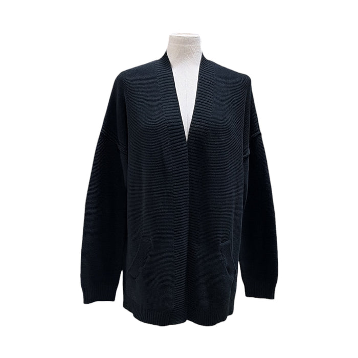 Seven7 Women's 100% Cotton Relaxed Fit Open Front Knit Cardigan, Plus Size