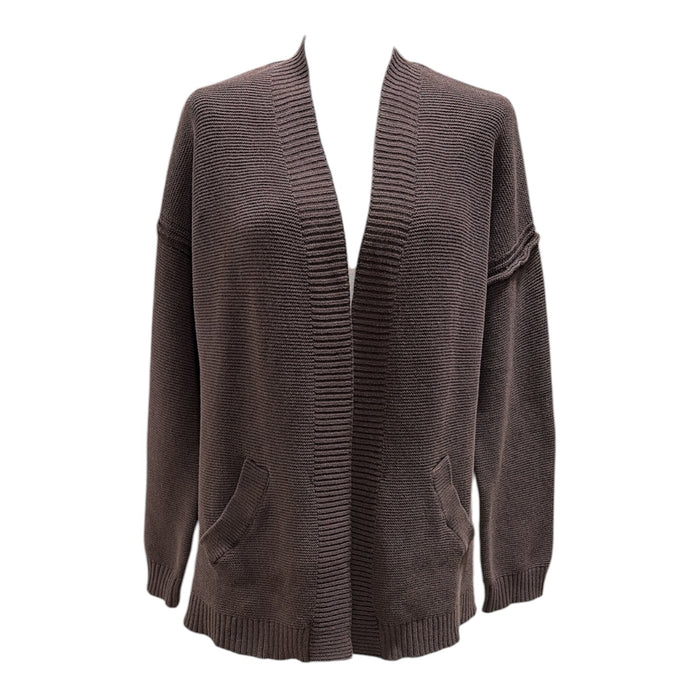 Seven7 Women's 100% Cotton Relaxed Fit Open Front Knit Cardigan, Plus Size