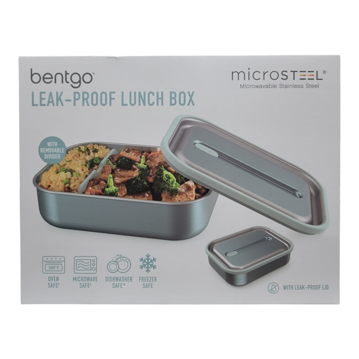Bentgo MicroSteel Leak-Proof Meal Storage & Lunch Box with Removable Divider