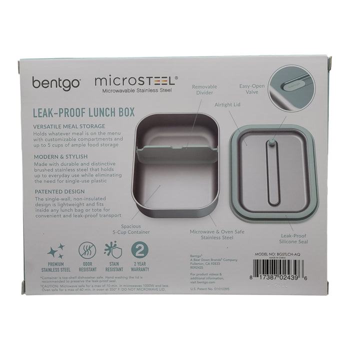 Bentgo MicroSteel Leak-Proof Meal Storage & Lunch Box with Removable Divider