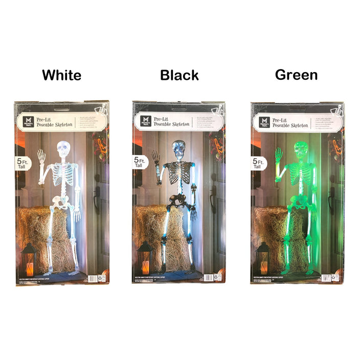 Member's Mark Pre-Lit Poseable Skeleton, Color Changing, 5 Ft. Tall