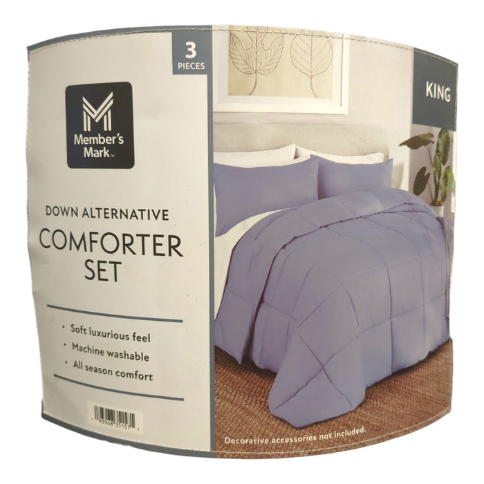Member's Mark All-Season Down Alternative Comforter Set, 3 Piece, King