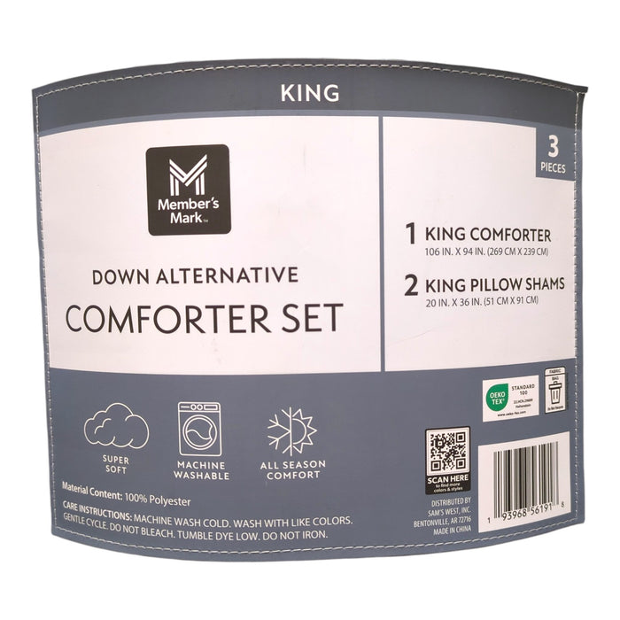 Member's Mark All-Season Down Alternative Comforter Set, 3 Piece, King