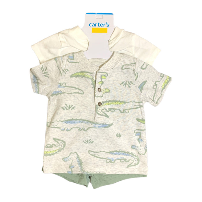 Carter's Baby Boy Short Sleeve 3-Piece Outfit Set - Shirt, Shorts & Bodysuit