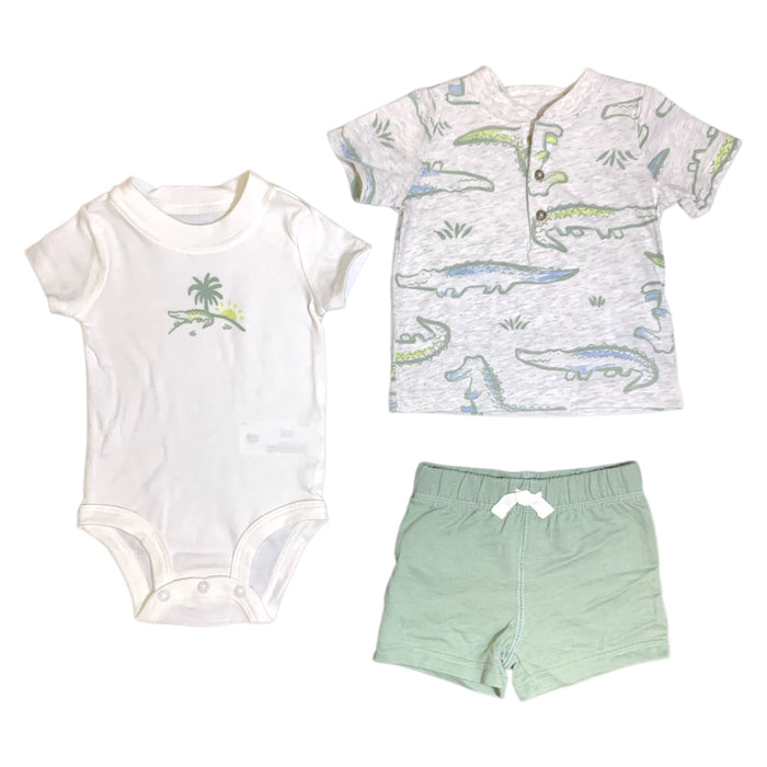 Carter's Baby Boy Short Sleeve 3-Piece Outfit Set - Shirt, Shorts & Bodysuit