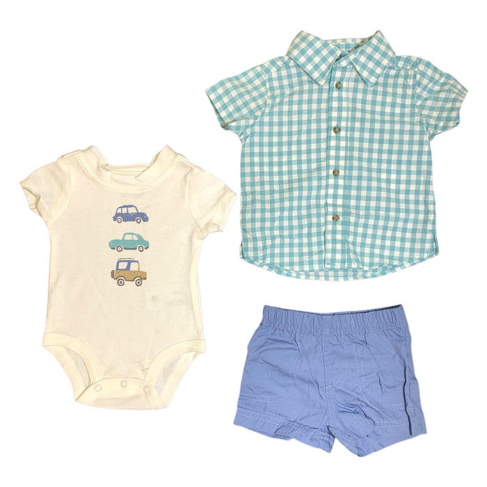 Carter's Baby Boy Short Sleeve 3-Piece Outfit Set - Shirt, Shorts & Bodysuit