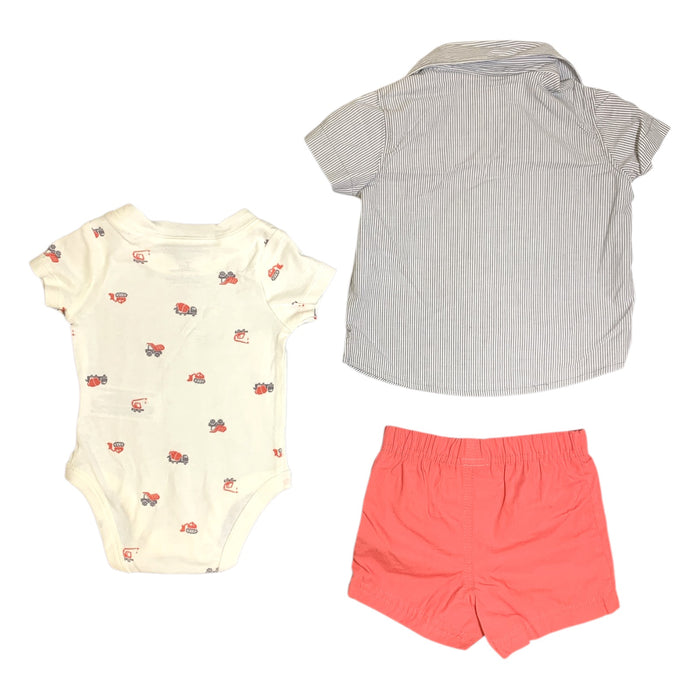 Carter's Baby Boy Short Sleeve 3-Piece Outfit Set - Shirt, Shorts & Bodysuit