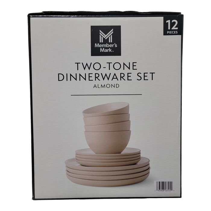 Member's Mark 12-Piece Stoneware Two-Tone Dinnerware Set, Service for 4
