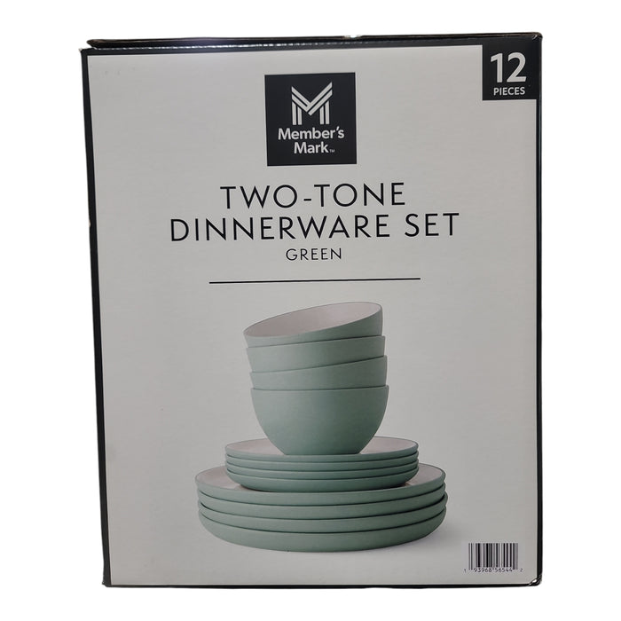 Member's Mark 12-Piece Stoneware Two-Tone Dinnerware Set, Service for 4