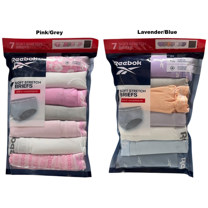 Reebok Girls Comfort Fit Moisture Wicking Soft Stretch Brief, 7-Pack