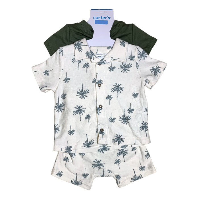 Carter's Baby Boy Short Sleeve 3-Piece Outfit Set - Shirt, Shorts & Bodysuit