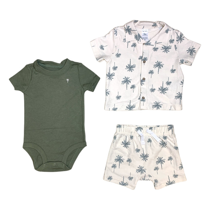 Carter's Baby Boy Short Sleeve 3-Piece Outfit Set - Shirt, Shorts & Bodysuit
