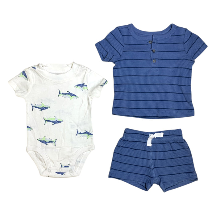 Carter's Baby Boy Short Sleeve 3-Piece Outfit Set - Shirt, Shorts & Bodysuit