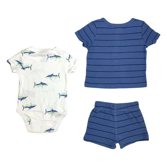 Carter's Baby Boy Short Sleeve 3-Piece Outfit Set - Shirt, Shorts & Bodysuit