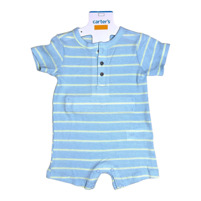 Carter's Baby Boys Short Sleeve Romper with Snap Closures, Machine Washable