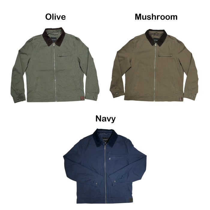 Lucky Brand Mens Classic Fit Washed Cotton Twill Barn Jacket